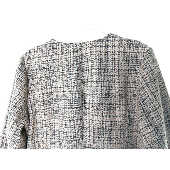 Linea by Louis Dell’Olio 20W Blazer Jacket Pink Black Tweed Textured Pockets - Picture 8 of 14